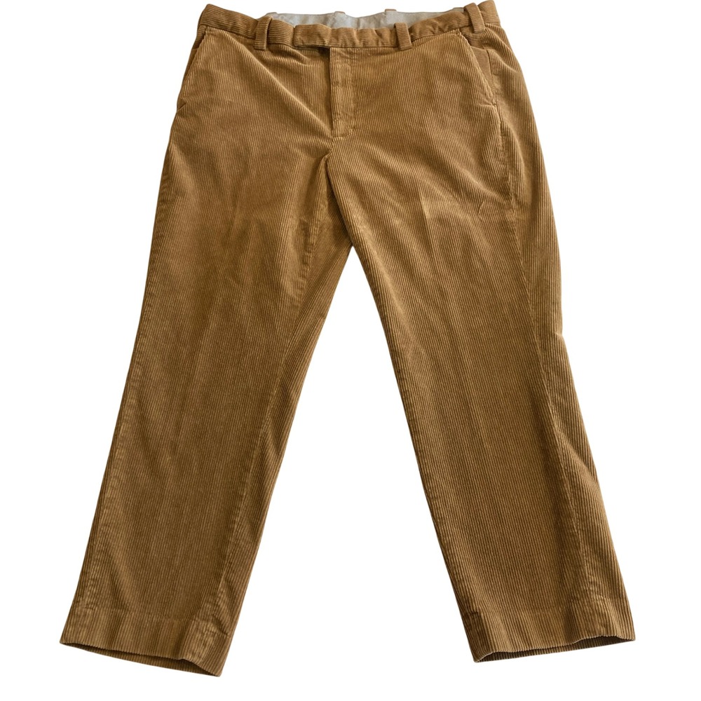 Brooks‎ Brothers Mens 42x30 (Fits 42x28) Camel Tan Thick Corduroy Loop Button
